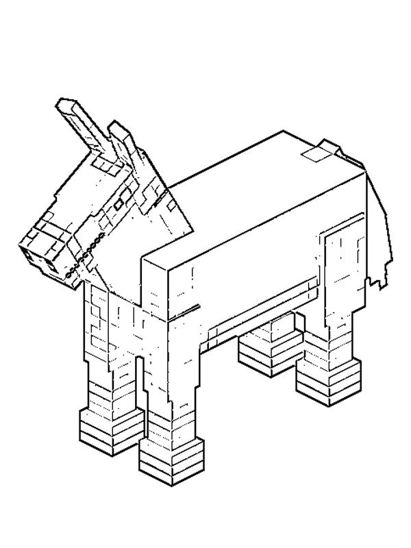 Coloring book donkey minecraft